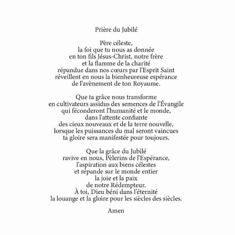 Prière du Jubilé du pape François présenté au dos de la neuvaine Ciergerie Desfossés. Cire végétale, combustion 9 jours.