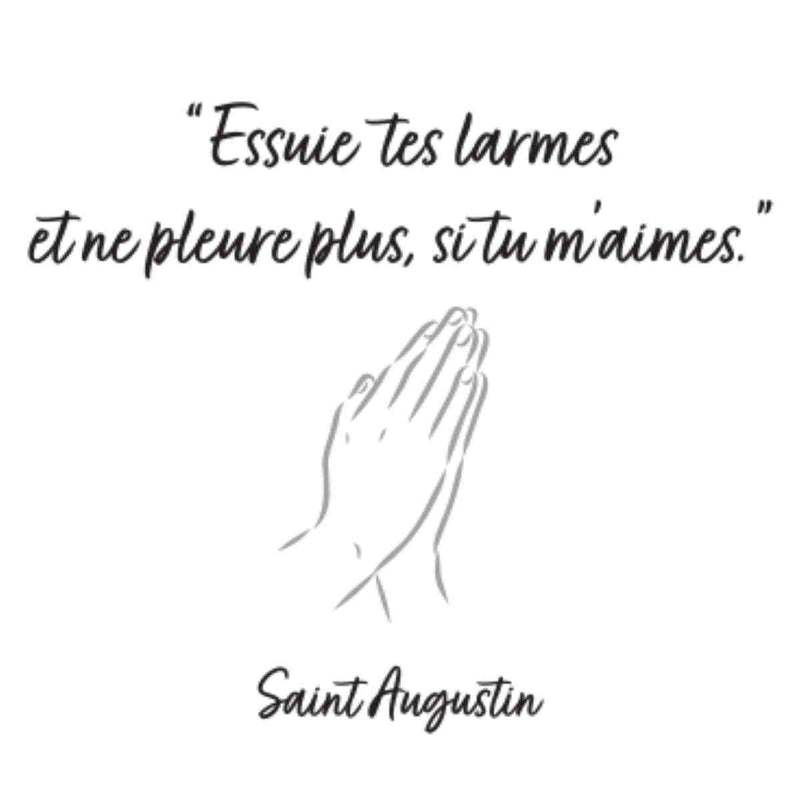  Prière de Saint Augustin en verso de la lampe "Essuie tes larmes et ne pleure plus, si tu m'aimes."